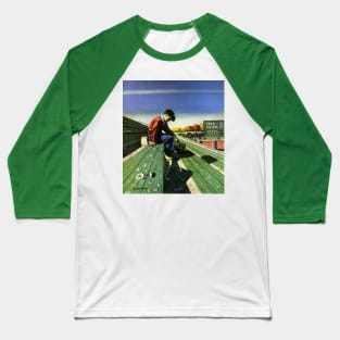 Vintage Sports, Sad Football Fan with Megaphone Baseball T-Shirt